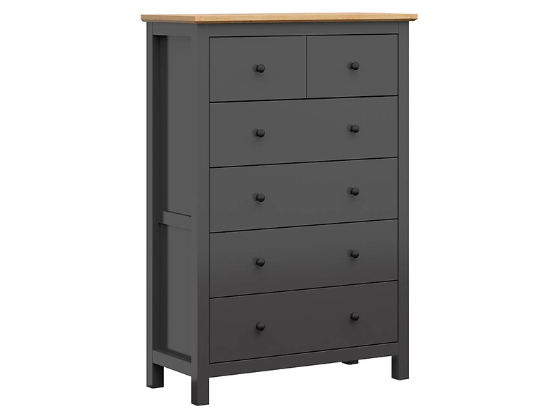 Komoda Hesen 101 cm z 6 szufladami grafit/dąb artisan 39879