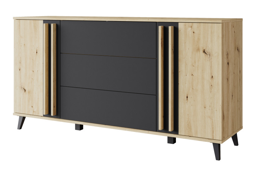 Komoda HURON 150 cm dąb artisan/czarny 715595