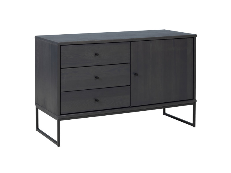 Komoda III drewno i metal MEGAN LOFT, kolor antracyt 115526