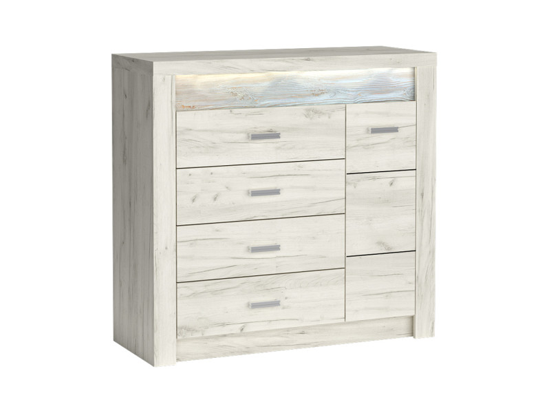 Komoda INDIANAPOLIS CRAFT BIAŁY z szufladami i 108 cm 135968