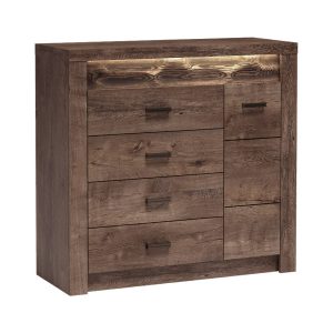 Komoda INDIANAPOLIS JESION CIEMNY z szufladami i szybą szeroka 108 cm 135966 Komoda INDIANAPOLIS JESION CIEMNY z szufladami i szybą szeroka 108 cm 135966