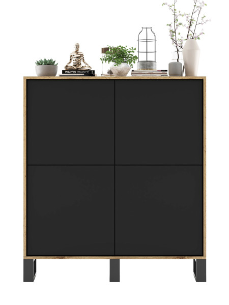 Komoda Industrialna komoda Loft czarny MAT 113 cm 58132