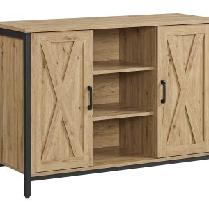 Komoda industrialna loft 100x35x70 cm dąb artisan czarna 865753 Komoda industrialna loft 100x35x70 cm dąb artisan czarna 865753
