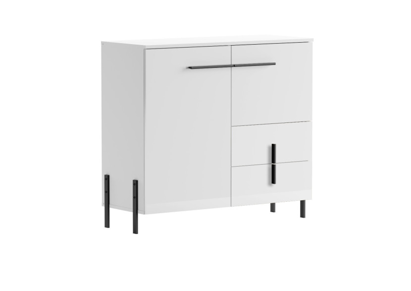 Komoda JUSTINE 100 2D2S biała/biały połysk 177228