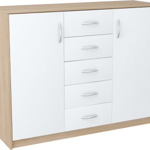 Komoda K019 Dąb Sonoma-Biały 85x110x35 cm Bestseller 570168 Komoda K019 Dąb Sonoma-Biały 85x110x35 cm Bestseller 570168