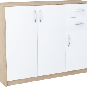 Komoda K021 Dąb Sonoma-Biały 85x110x35 cm Bestseller 570172 Komoda K021 Dąb Sonoma-Biały 85x110x35 cm Bestseller 570172
