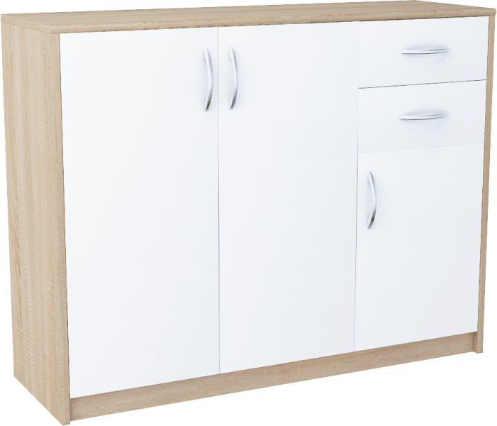 Komoda K021 Dąb Sonoma-Biały 85x110x35 cm Bestseller 570172