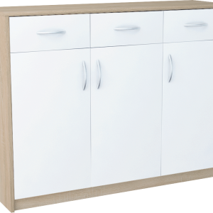 Komoda K023 Dąb Sonoma-Biały 85x110x35 cm Bestseller 570170 Komoda K023 Dąb Sonoma-Biały 85x110x35 cm Bestseller 570170