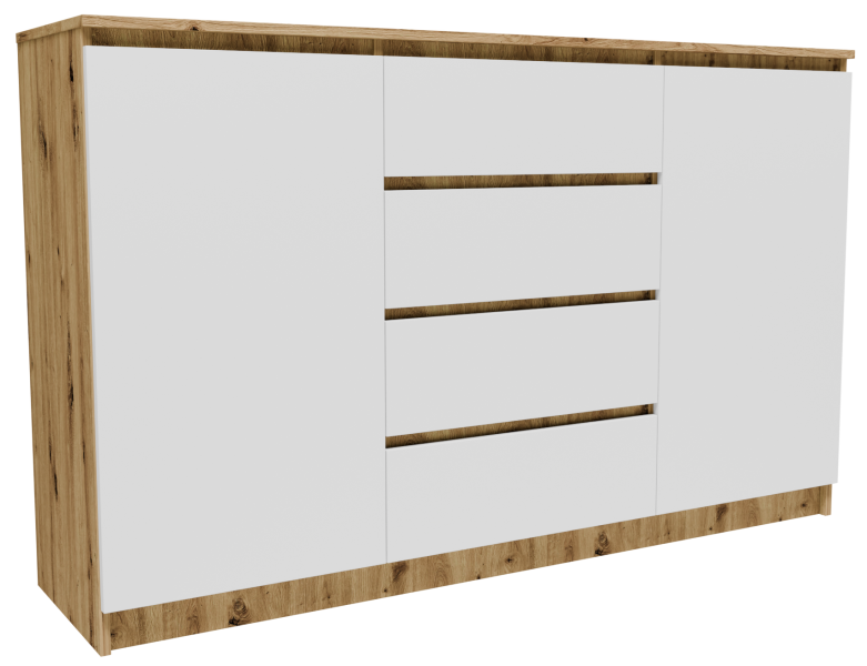 Komoda K1602D4SZABI dąb artisan-biały szafka szuflady regał ubrania zabawki 771148