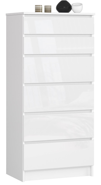 Komoda K60 6Sz Clp Pk Biały Połysk 710329