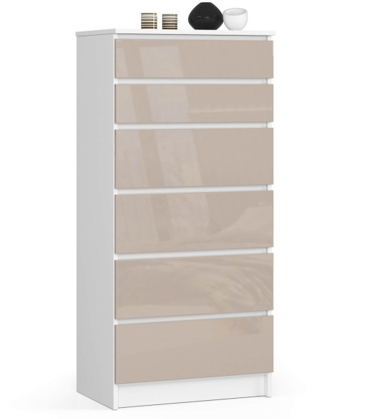 Komoda K60 6Sz Clp Pk Capuccino Połysk 710340