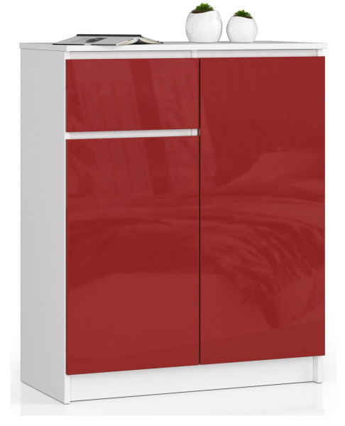 Komoda K80 2D 1Sz Clp Pk Czerwony Połysk 710441