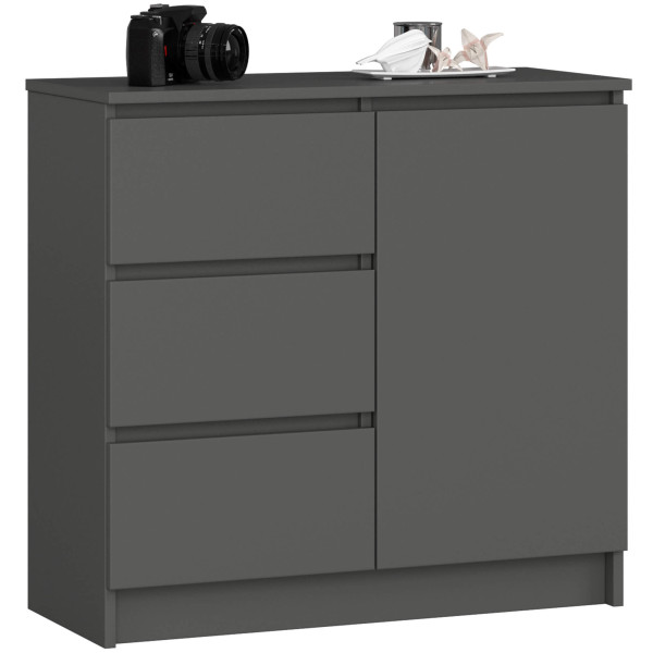 Komoda K80 Jerry 1D 3Sz Pk Grafit Szary 710327