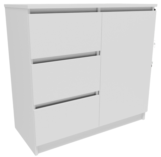 Komoda K8JER1D3S biała 80cm mała pojemna szafka regał na ubrania zabawki 720818
