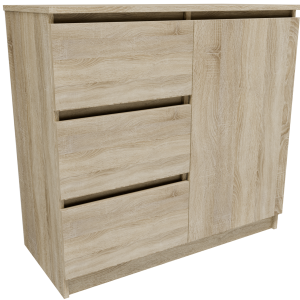 Komoda K8JER1D3S sonoma 80cm mała pojemna szafka regał na ubrania zabawki 720823 Komoda K8JER1D3S sonoma 80cm mała pojemna szafka regał na ubrania zabawki 720823