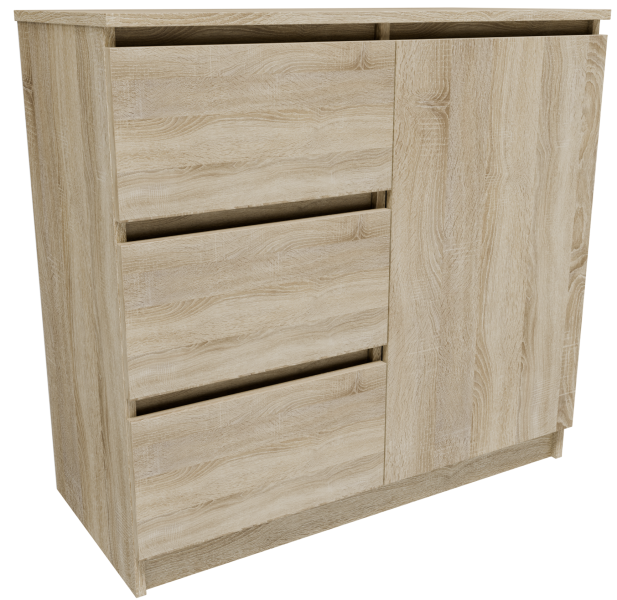 Komoda K8JER1D3S sonoma 80cm mała pojemna szafka regał na ubrania zabawki 720823
