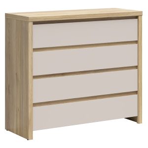 Komoda Kaspian 105 cm z 4 szufladami dąb mauvella/kaszmir 1064863 Komoda Kaspian 105 cm z 4 szufladami dąb mauvella/kaszmir 1064863