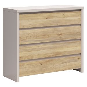 Komoda Kaspian 105 cm z 4 szufladami kaszmir/dąb mauvella 1064864 Komoda Kaspian 105 cm z 4 szufladami kaszmir/dąb mauvella 1064864