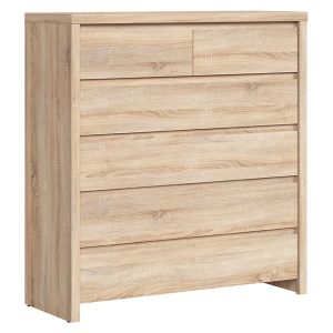 Komoda Kaspian 105 cm z 6 szufladami dąb sonoma 33454 Komoda Kaspian 105 cm z 6 szufladami dąb sonoma 33454