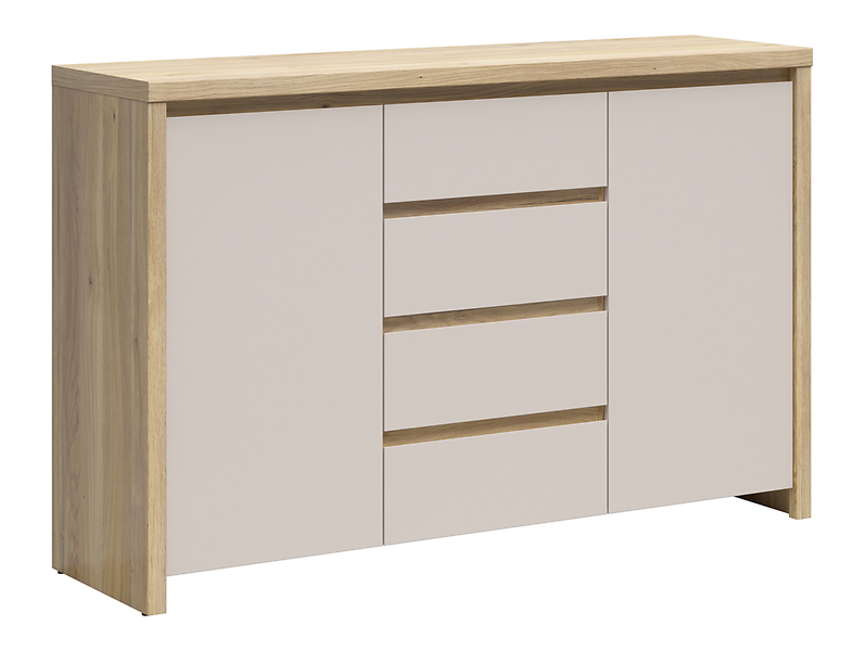 Komoda Kaspian 144 cm z 2 drzwiami i 4 szufladami dąb mauvella/kaszmir 1064857