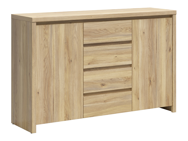 Komoda Kaspian 144 cm z 2 drzwiami i 4 szufladami dąb mauvella 1064856