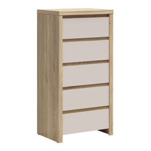 Komoda Kaspian 56 cm z 5 szufladami dąb mauvella/kaszmir 1064866 Komoda Kaspian 56 cm z 5 szufladami dąb mauvella/kaszmir 1064866