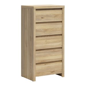 Komoda Kaspian 56 cm z 5 szufladami dąb mauvella 1064865 Komoda Kaspian 56 cm z 5 szufladami dąb mauvella 1064865