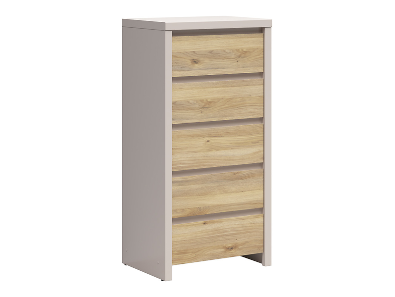Komoda Kaspian 56 cm z 5 szufladami kaszmir/dąb mauvella 1064867