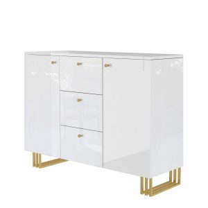 Komoda Klara 120 Biały Połysk/Z 120X45X87 Cm 940150 Komoda Klara 120 Biały Połysk/Z 120X45X87 Cm 940150
