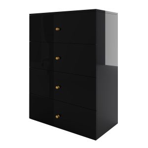 Komoda Klara 60 4S Czarny Połysk/Z 60X43X90 Cm 940185 Komoda Klara 60 4S Czarny Połysk/Z 60X43X90 Cm 940185