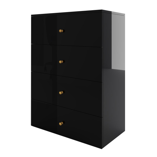 Komoda Klara 60 4S Czarny Połysk/Z 60X43X90 Cm 940185