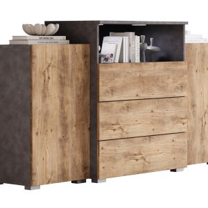 Komoda KORFU, matera / kastanien breslau z oświetleniem LED 949061