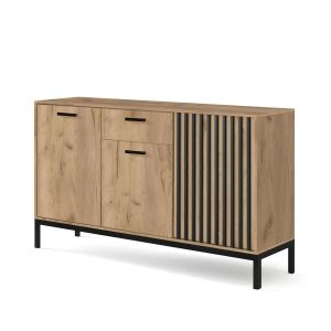 Komoda LAMINO KM-1 154cm dąb craft/czarna 1001924 Komoda LAMINO KM-1 154cm dąb craft/czarna 1001924