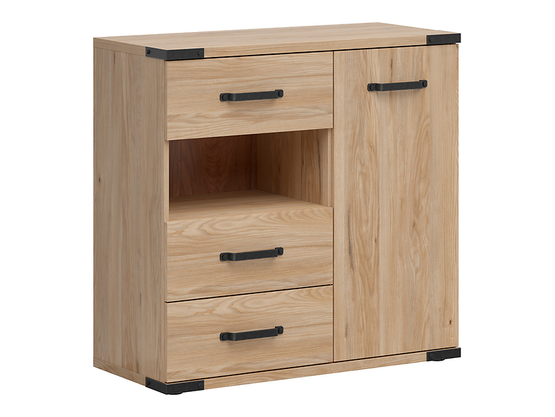 Komoda Lara 90 cm z drzwiami 3 szufladami i półką jesion belarus 35736