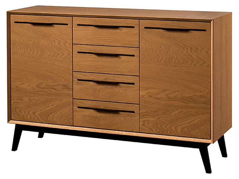Komoda Lazure 136 cm z 2 drzwiami i 4 szufladami dąb rustical karmelowy 806244