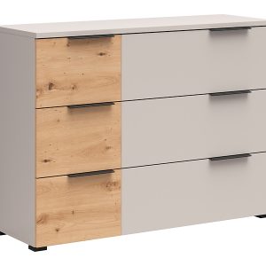 Komoda Lifora 120 cm z 3 szufladami dąb artisan/kaszmir 1066864 Komoda Lifora 120 cm z 3 szufladami dąb artisan/kaszmir 1066864