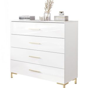 Komoda LINA GOLD ze złotymi uchwytami i nóżkami LED 81962 Komoda LINA GOLD ze złotymi uchwytami i nóżkami LED 81962