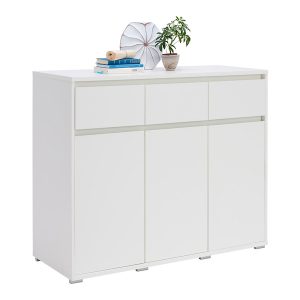 Komoda Line 120 cm z 3 drzwiami i szufladami biała 712322