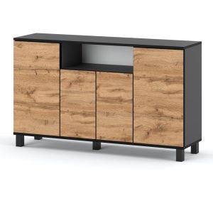 Komoda loft 140cm bruno szafka rtv szara dąb wotan salon 377015 Komoda loft 140cm bruno szafka rtv szara dąb wotan salon 377015