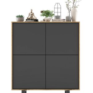Komoda Loft szafka RTV Wotan Grafit MAT 113 cm 58129 Komoda Loft szafka RTV Wotan Grafit MAT 113 cm 58129