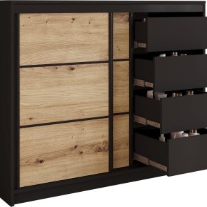 Komoda loftowa nowoczesna 120 cm LOFT czarna artisan 702276 Komoda loftowa nowoczesna 120 cm LOFT czarna artisan 702276
