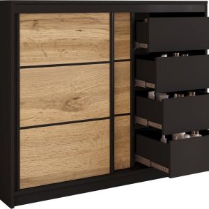 Komoda loftowa nowoczesna 120 cm LOFT czarna wotan 702294 Komoda loftowa nowoczesna 120 cm LOFT czarna wotan 702294