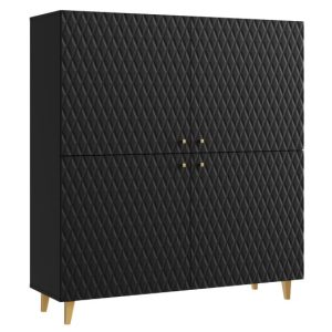 Komoda LOKET 120 cm czarny grafit/czarny grafit MDF wzór M10 520050 Komoda LOKET 120 cm czarny grafit/czarny grafit MDF wzór M10 520050