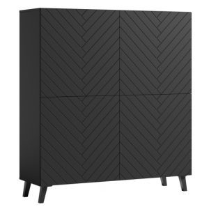 Komoda LOKET 120 cm czarny/czarny MDF wzór M3 341206 Komoda LOKET 120 cm czarny/czarny MDF wzór M3 341206