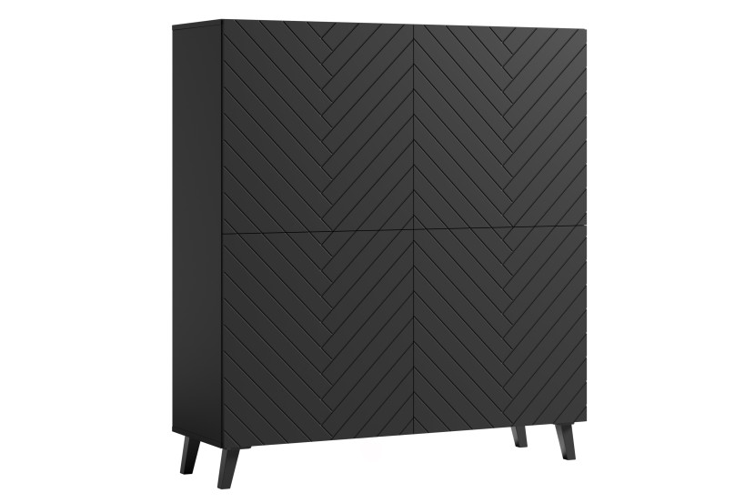 Komoda LOKET 120 cm czarny/czarny MDF wzór M3 341206
