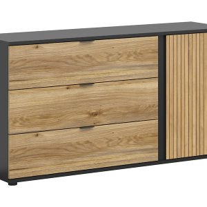 Komoda Luen 143 cm z drzwiami i 3 szufladami dąb tegola/dąb mauvella 613735 Komoda Luen 143 cm z drzwiami i 3 szufladami dąb tegola/dąb mauvella 613735