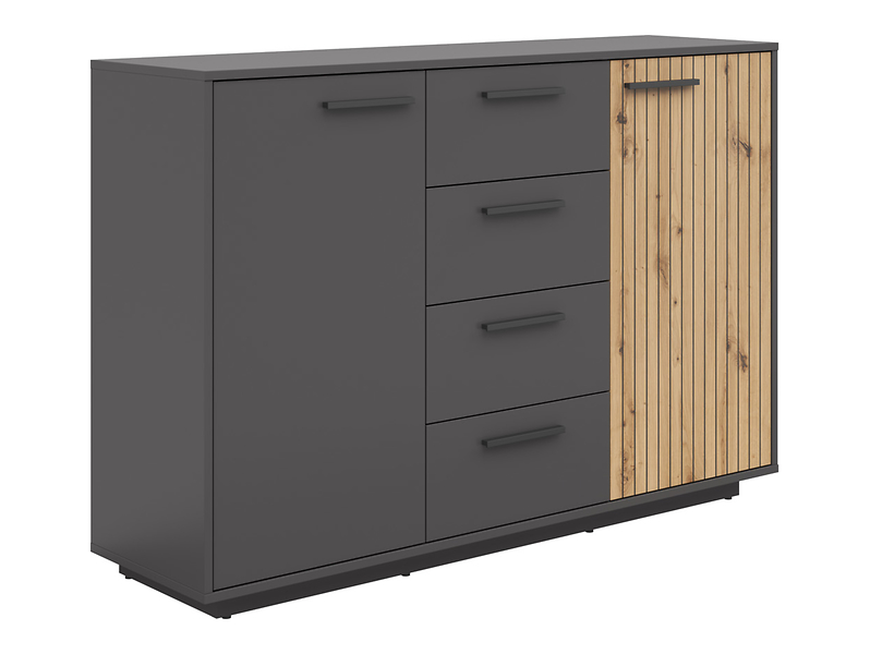Komoda Lukas 139 cm z 2 drzwiami i 4 szufladami antracyt/dąb artisan 973785