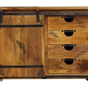Komoda Magnum 120 cm z drzwiami i 4 szufladami masyw rustic mango 985098 Komoda Magnum 120 cm z drzwiami i 4 szufladami masyw rustic mango 985098