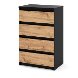 Komoda mała loftowa nowoczesna 60cm szafka rtv czarna wotan 412650 Komoda mała loftowa nowoczesna 60cm szafka rtv czarna wotan 412650