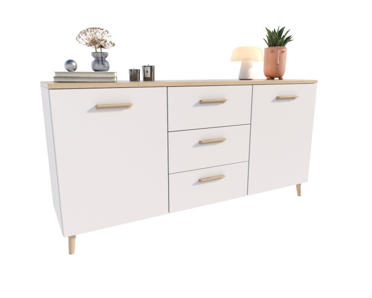 Komoda Malmo dąb artisan/biały 562033